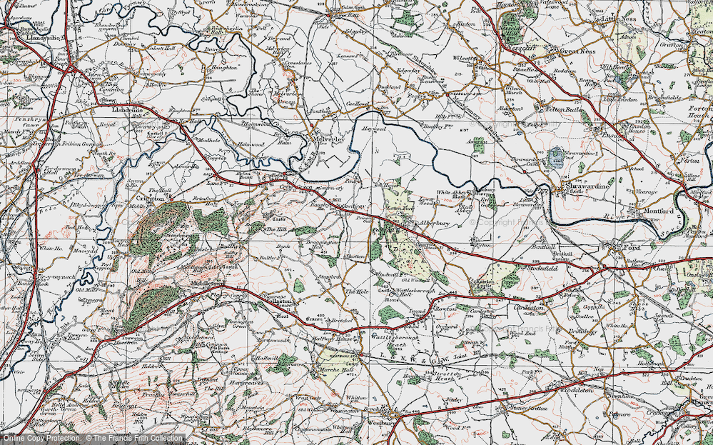 Old Map of Coedway, 1921 in 1921