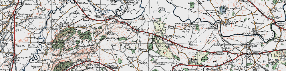 Old map of Alberbury Castle in 1921
