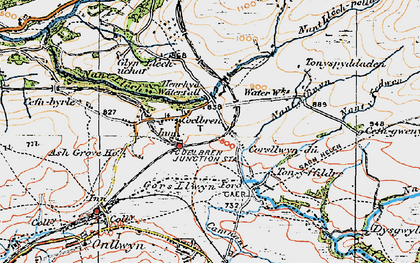 Old map of Tonspyddaden in 1923