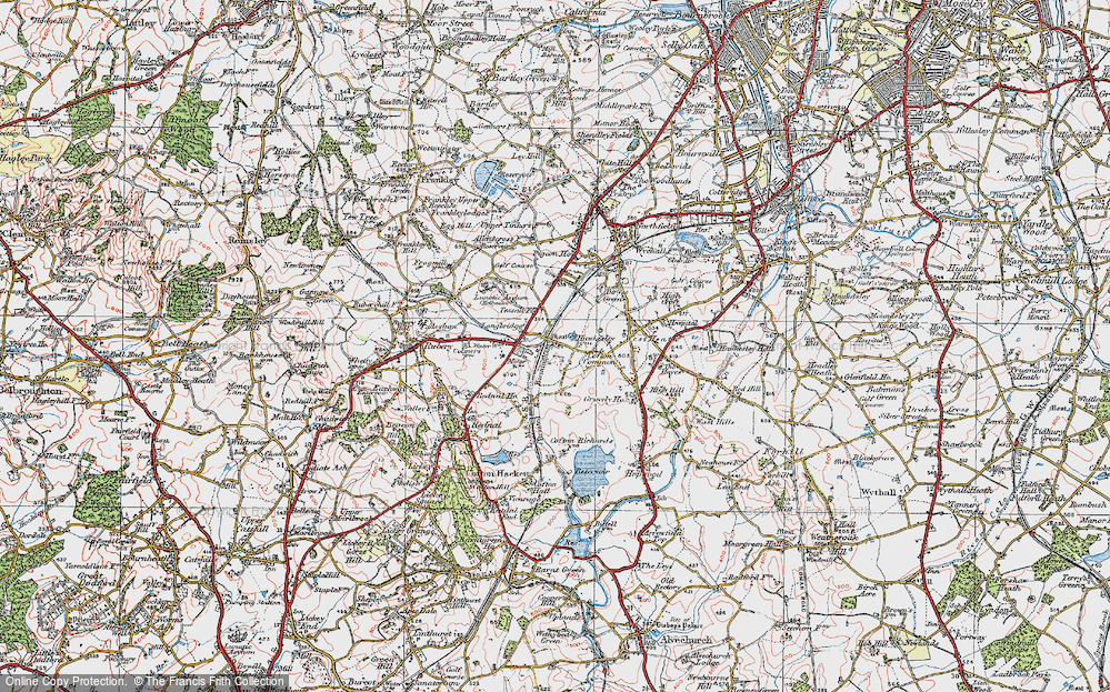 Old Map of Cofton Common, 1921 in 1921