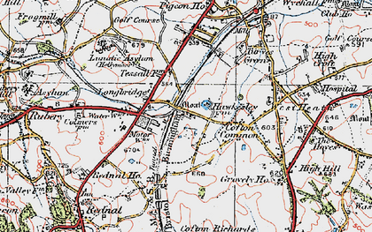 Old map of Cofton Common in 1921