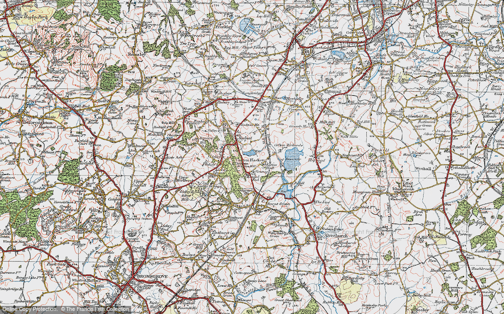 Old Map of Cofton Hackett, 1921 in 1921