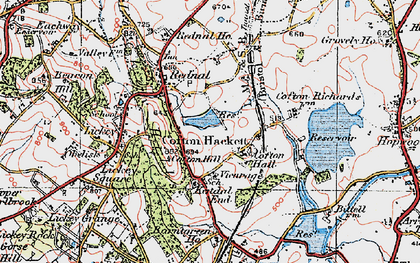Old map of Cofton Hackett in 1921