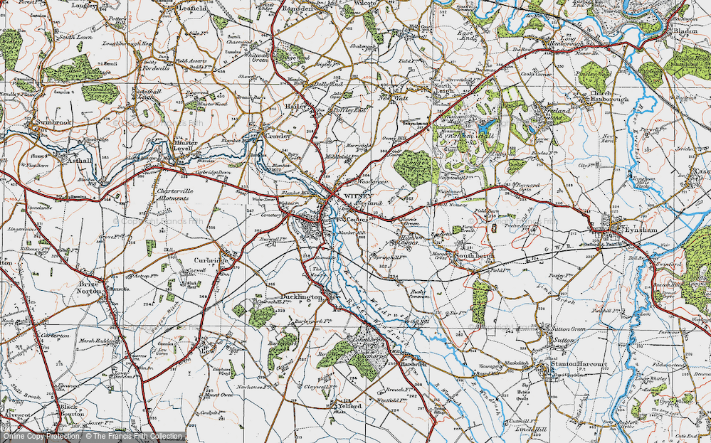 Old Map of Cogges, 1919 in 1919