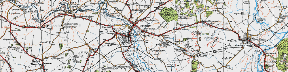 Old map of Cogges in 1919