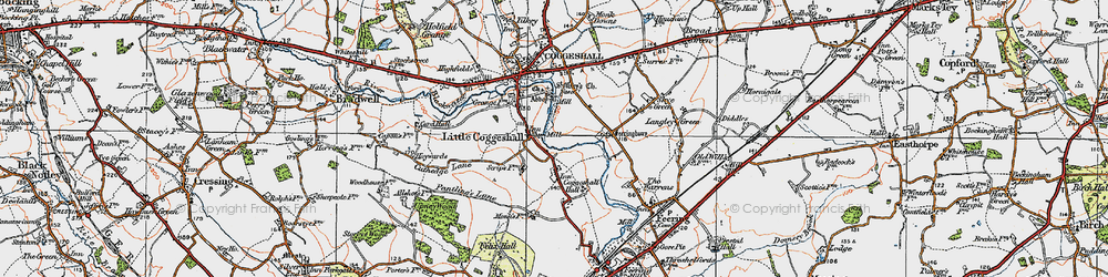 Old map of Coggeshall Hamlet in 1921