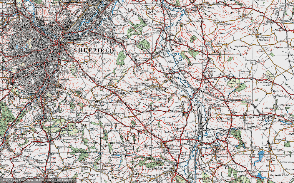 Old Map of Coisley Hill, 1923 in 1923