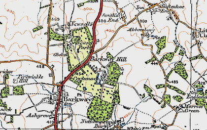 Old map of Barkway Hill in 1920