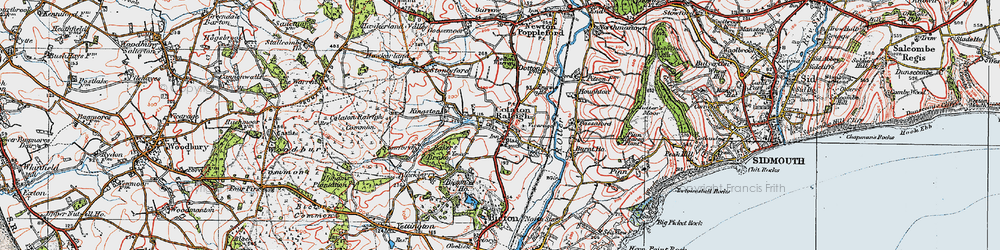 Old map of Colaton Raleigh in 1919