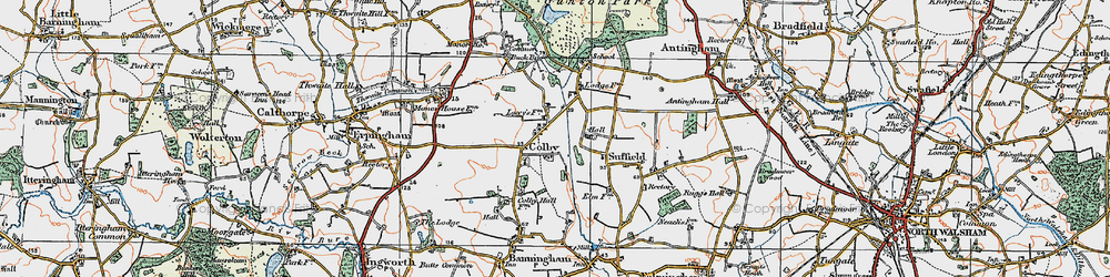 Old map of Colby in 1922