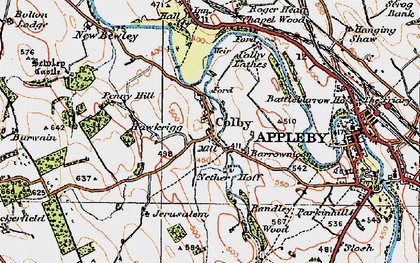 Old map of Barrowmoor in 1925