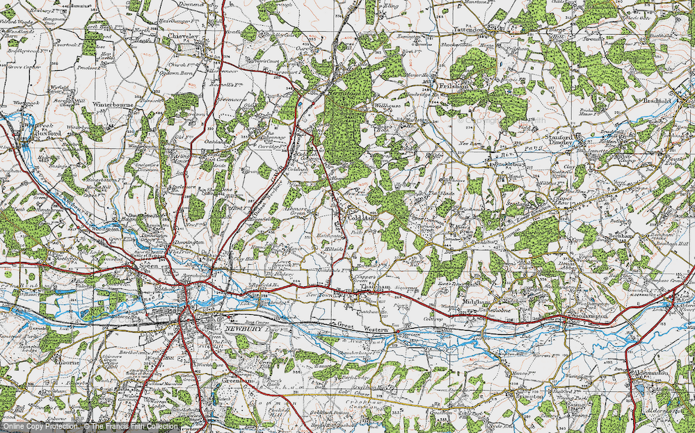 Historic Ordnance Survey Map Of Cold Ash 1919