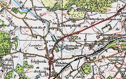 Old map of Cold Ash Hill in 1919