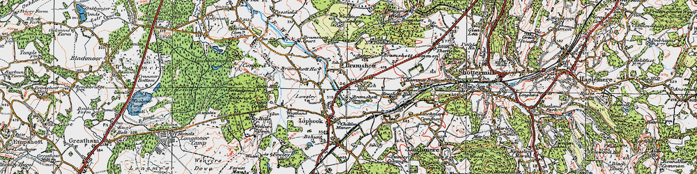 Old map of Cold Ash Hill in 1919