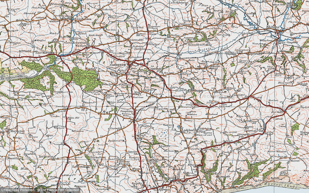 Old Map of Cold Blow, 1922 in 1922