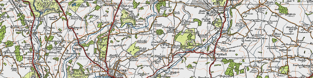Old map of Ashridge Common in 1919