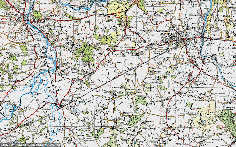 Old Map of Cold Harbour, 1919 in 1919