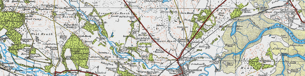 Old map of Cold Harbour in 1919