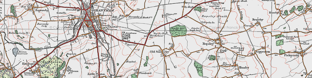 Old map of Cold Harbour in 1922