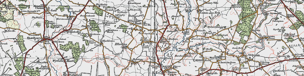 Old map of Cold Hatton in 1921