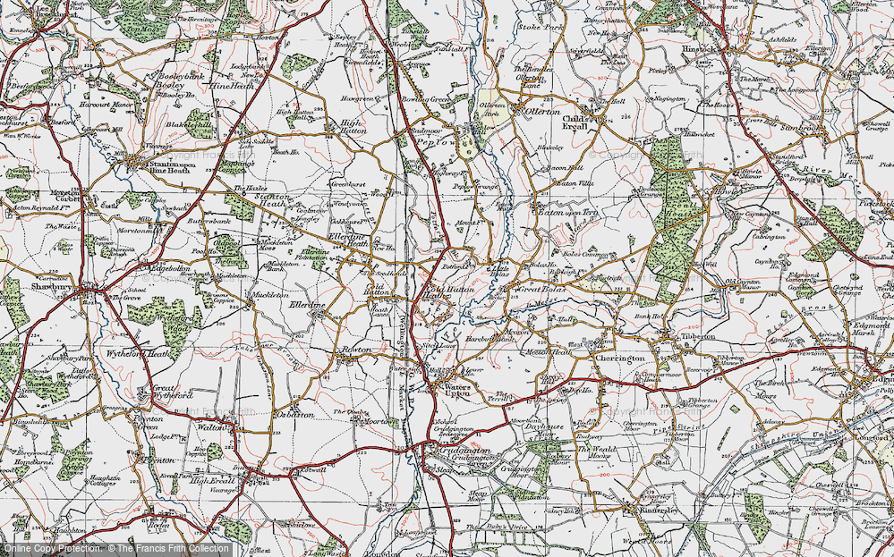 Old Map of Cold Hatton Heath, 1921 in 1921