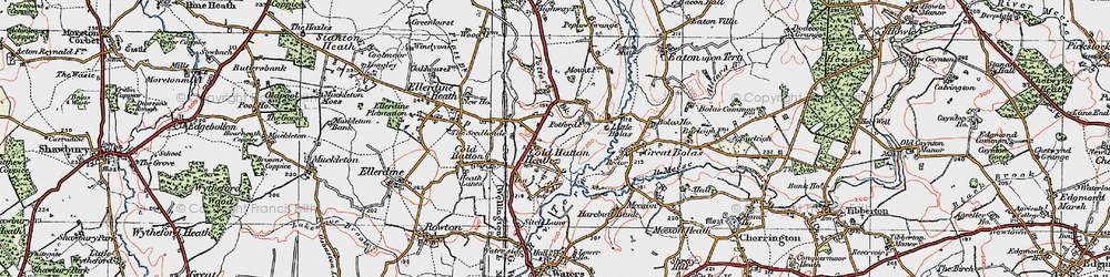 Old map of Cold Hatton Heath in 1921