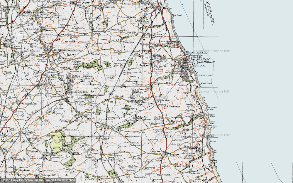 Old Map of Cold Hesledon, 1925 in 1925