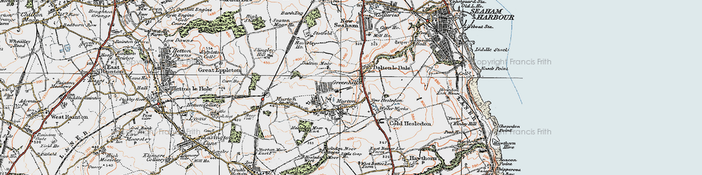 Old map of Cold Hesledon in 1925