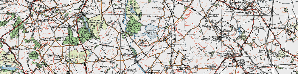 Old map of Ellis Laithe in 1925
