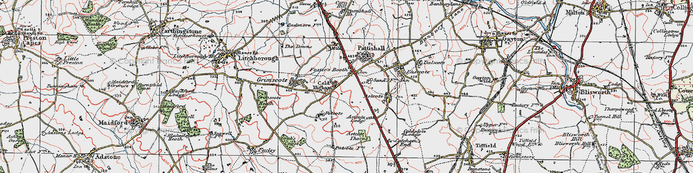 Old map of Cold Higham in 1919