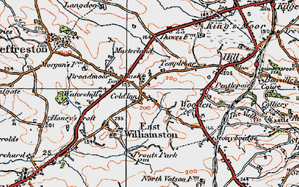 Old map of Cold Inn in 1922