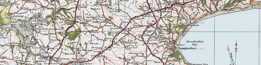 Old map of Cold Inn in 1922