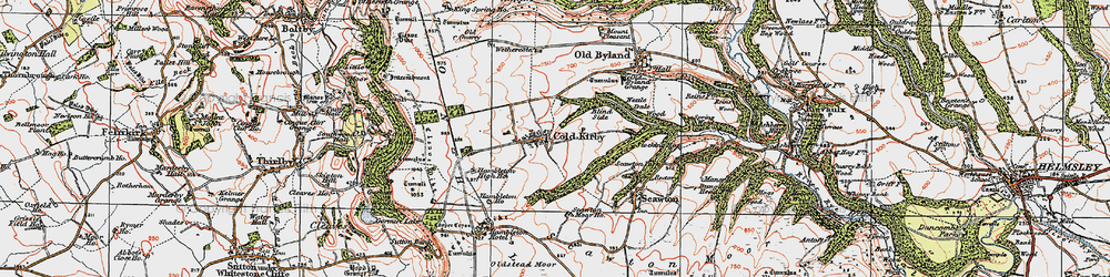 Old map of Cold Kirby in 1925
