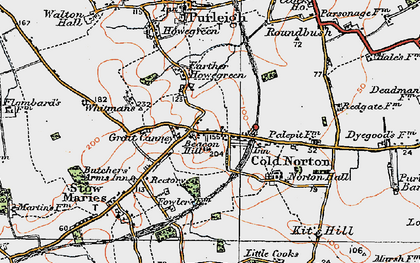 Old map of Cold Norton in 1921