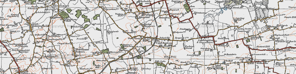 Old map of Cold Norton in 1921