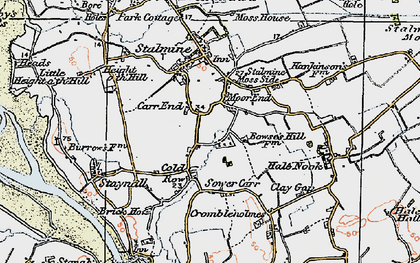 Old map of Cold Row in 1924