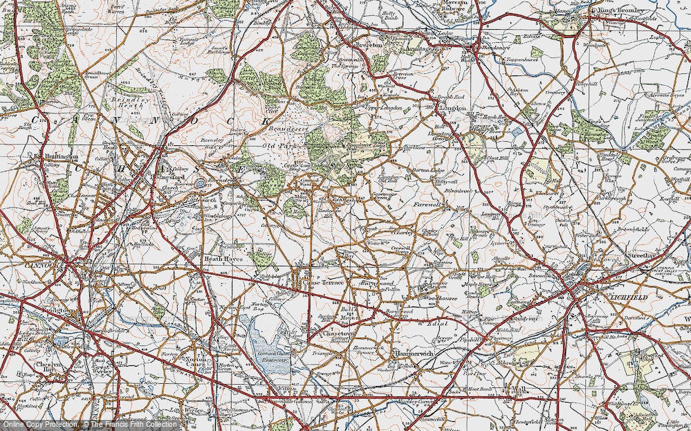 Old Map of Cold Well, 1921 in 1921