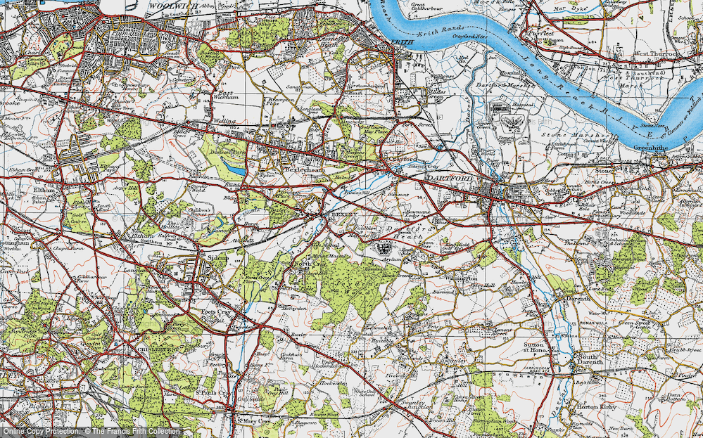 Old Map of Coldblow, 1920 in 1920