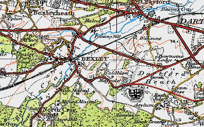 Old map of Coldblow in 1920