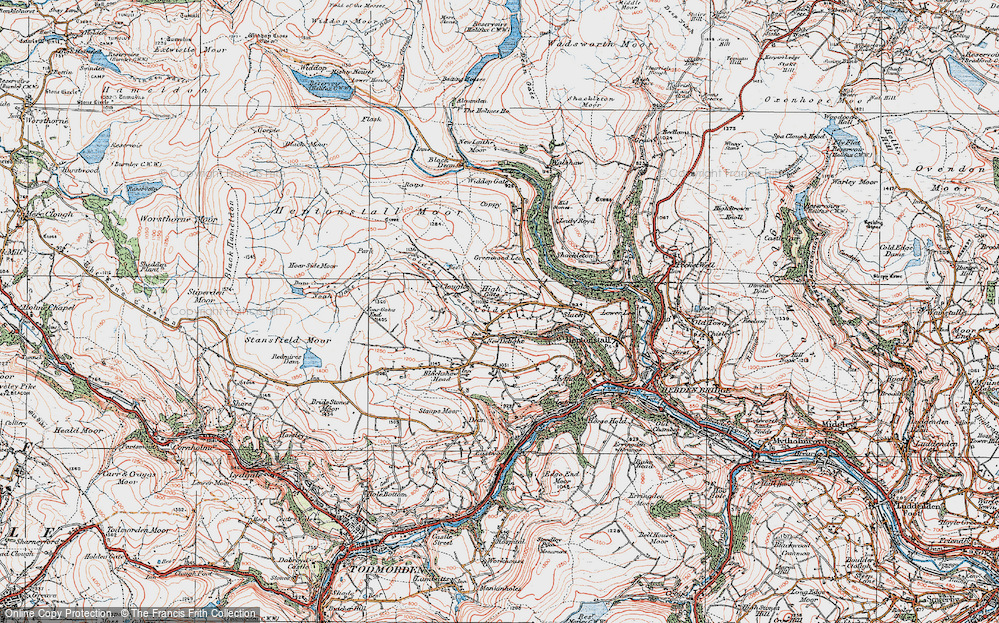 Old Map of Colden, 1925 in 1925