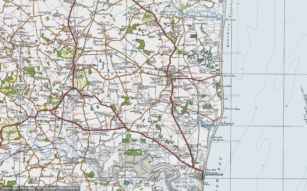 Old Map of Coldfair Green, 1921 in 1921