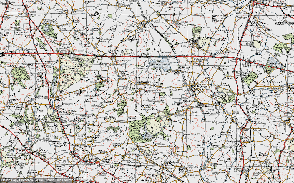 Old Map of Historic Map covering Whitemoor, The in 1921