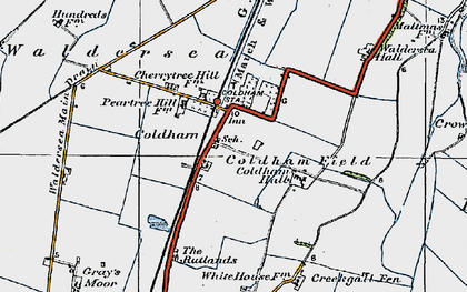Old map of Coldham in 1922