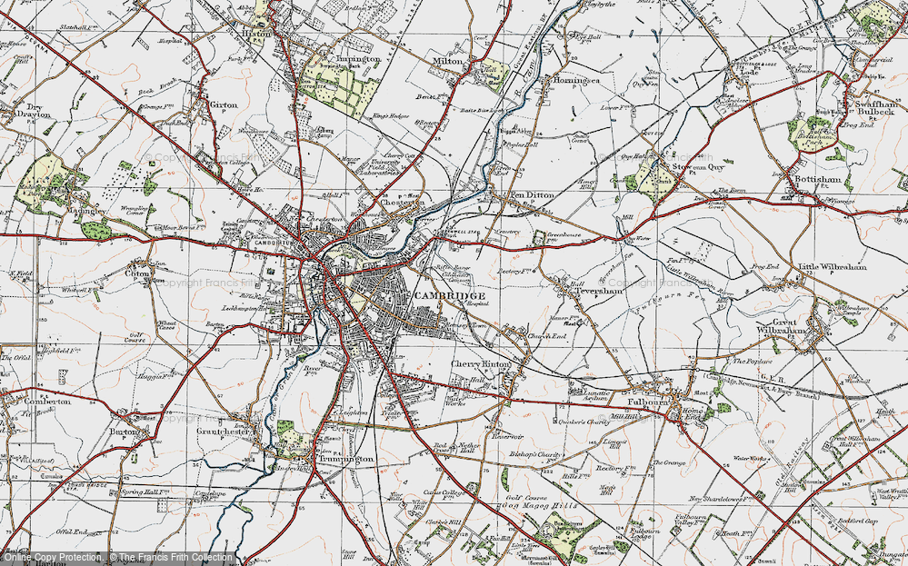 Old Map of Coldham's Common, 1920 in 1920