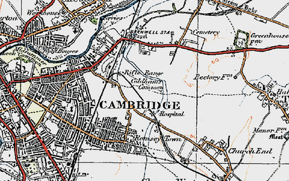 Old map of Coldham's Common in 1920