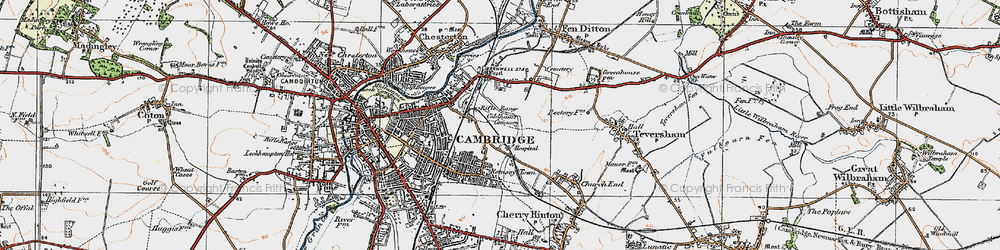 Old map of Coldham's Common in 1920