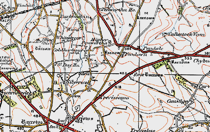 Old map of Four Burrows in 1919