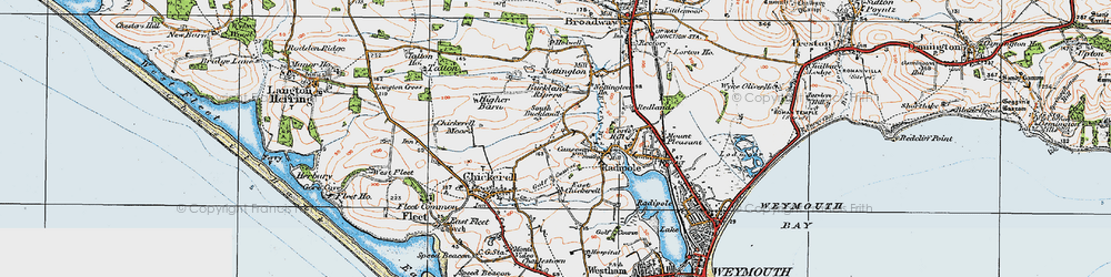 Old map of Coldharbour in 1919