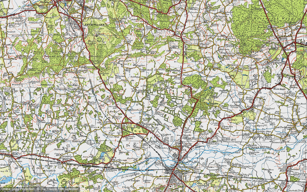Old Map of Coldharbour, 1920 in 1920