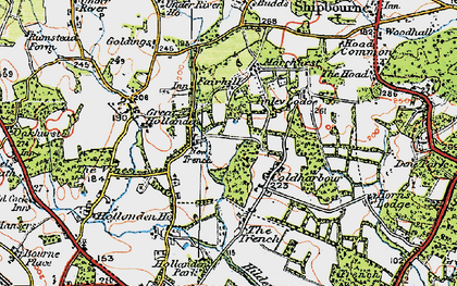 Old map of Coldharbour in 1920